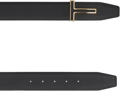 Shop Tom Ford Grainy Leather Belt In Black