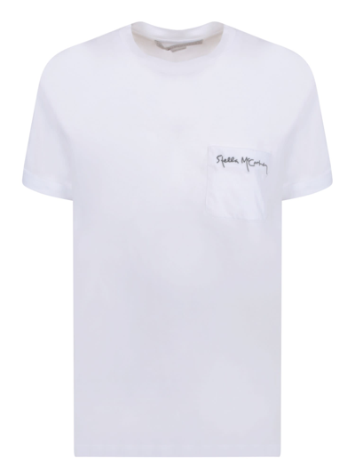 Shop Stella Mccartney Chest Embroidery White T-shirt