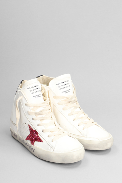 Shop Golden Goose Francy Sneakers In White Leather