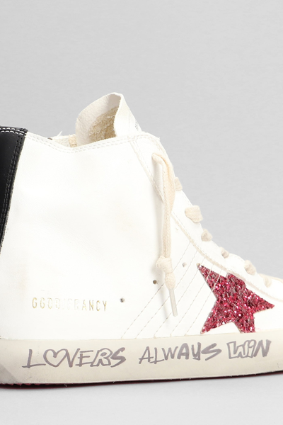 Shop Golden Goose Francy Sneakers In White Leather
