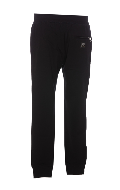 Shop Dolce & Gabbana Jogging Pants With Logo Plaque In Black