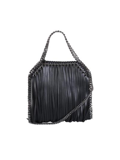 Shop Stella Mccartney Falabella Mini Fringes Black Bag