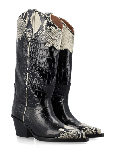 Shop Paris Texas Ricky Boot 60 Crocco In Carbone