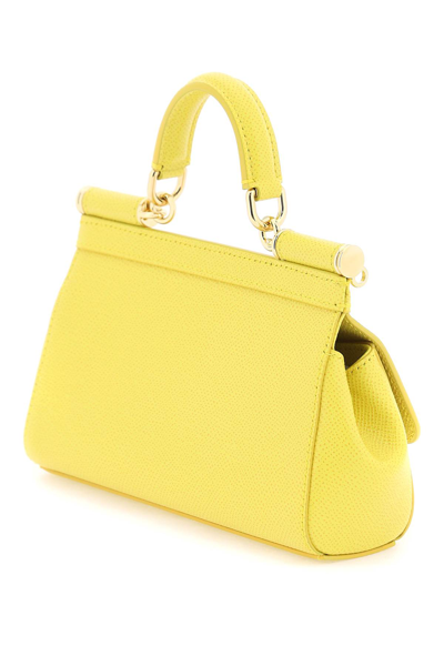 Shop Dolce & Gabbana Dauphine Mini Sicily Bag In Giallo Intenso (yellow)
