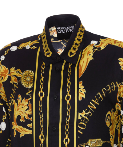 Shop Versace Jeans Couture Chain Couture Print Shirt In Black/gold