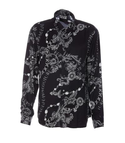 Shop Versace Jeans Couture Chain Couture Print Shirt In Black