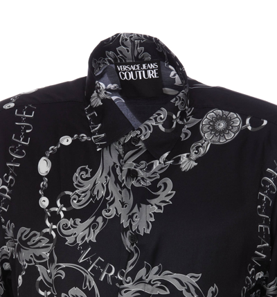 Shop Versace Jeans Couture Chain Couture Print Shirt In Black