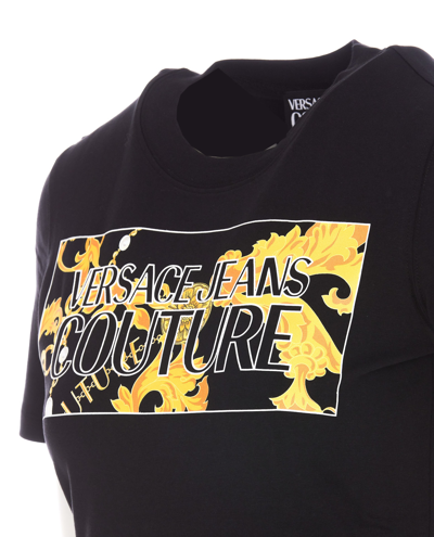 Shop Versace Jeans Couture Logo Couture Print T-shirt In Black