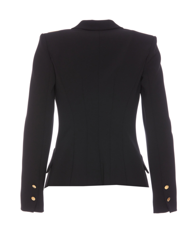 Shop Elisabetta Franchi Double Breast Jacket In Black