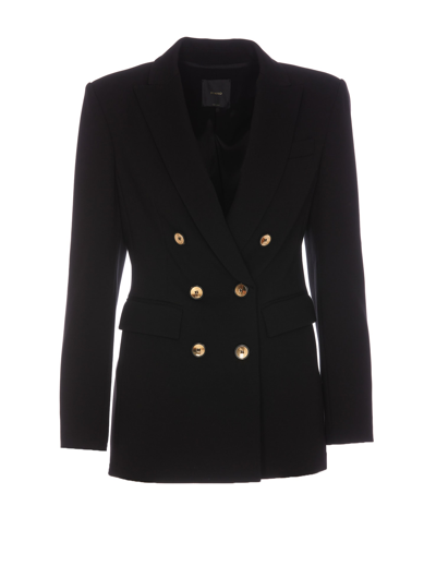 Shop Pinko Glorioso Double Breasted Closure Jacket In Black