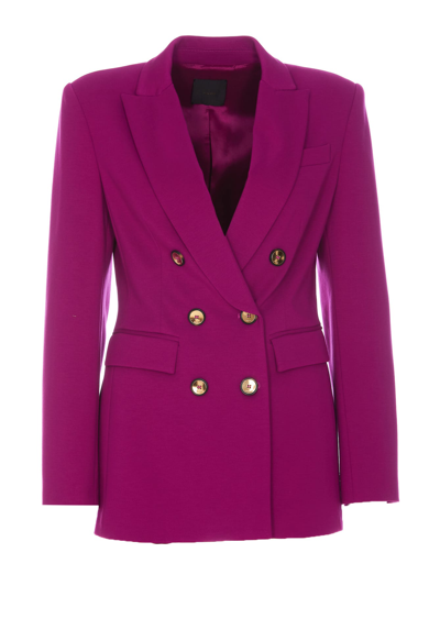 Shop Pinko Glorioso Double Breasted Closure Jacket In Purple