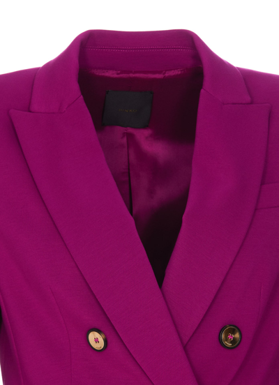 Shop Pinko Glorioso Double Breasted Closure Jacket In Purple