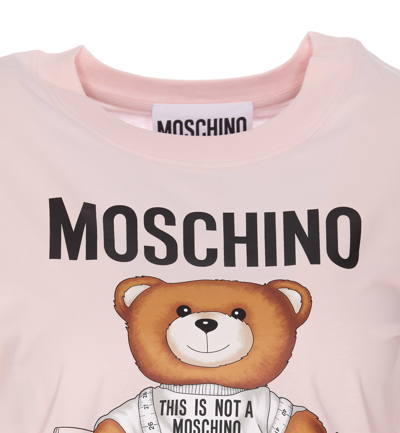 Shop Moschino Logo Teddy T-shirt In Pink