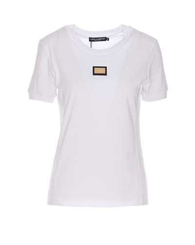 Shop Dolce & Gabbana Dg Logo Plaque T-shirt In White