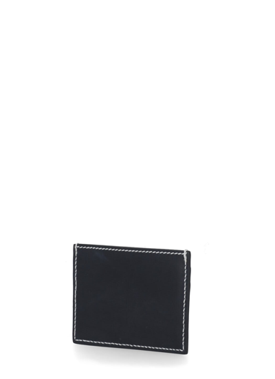 Shop Thom Browne Leather Cards Holder In Blue