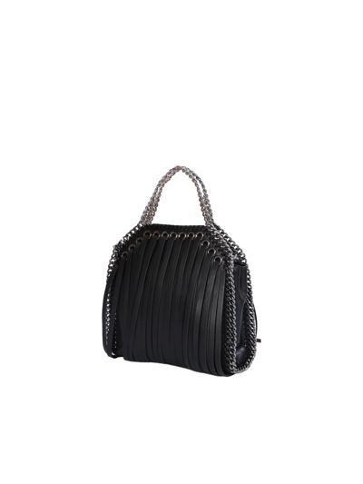 Shop Stella Mccartney Falabella Tiny Fringes Black Bag