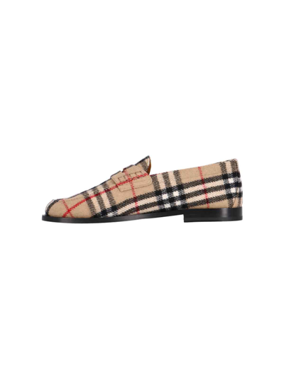 Shop Burberry Loafers In Beige