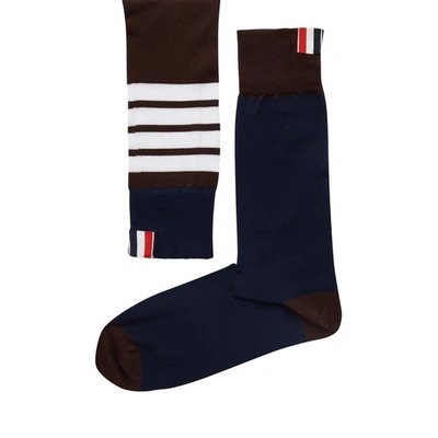 Shop Thom Browne 4-bar Socks In Cotton In Seasonal_multi