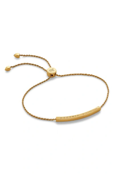 Shop Monica Vinader Linear Mini Friendship Chain Bracelet In 18ct Gold Vermeil/ Ster Silver