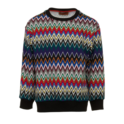 Shop Missoni Zigzag-print Cottonsweatshirt In Multicolor