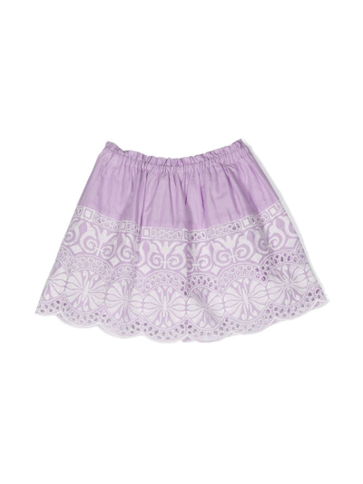 Shop Zimmermann Skirt With Embroidery In Lilla