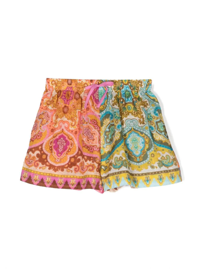 Shop Zimmermann Paisley-print Cotton Shorts In Multicolor