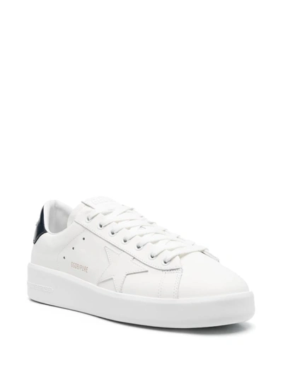 Shop Golden Goose 'purestar' Low-top Sneakers In Bianco E Blu