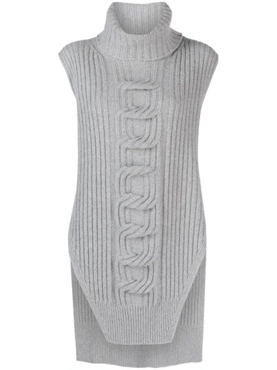 Shop Stella Mccartney Knitted Sleeveless Top In Grey