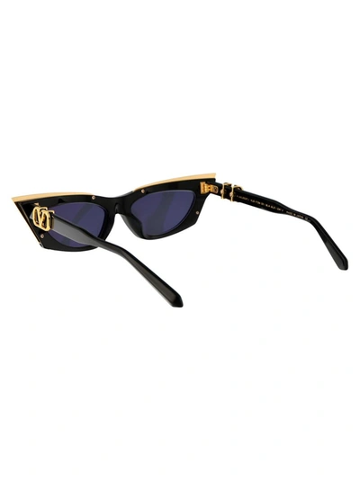 Shop Valentino Garavani Sunglasses In 113a Black - Yellow Gold W/ Dark Grey - Ar