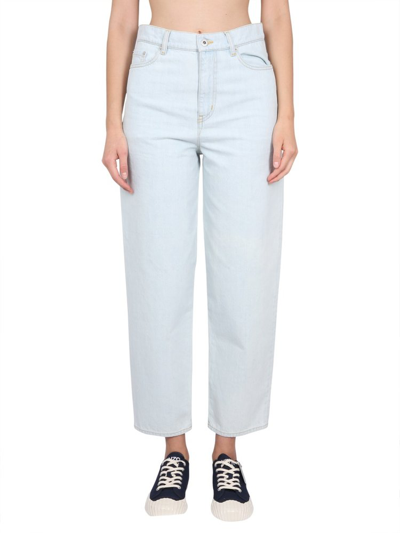 Shop Kenzo Travel Carrot Jeans In Blue