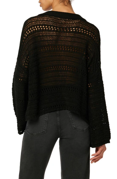 Shop Joe's The Bree Crochet Linen Pullover In Black