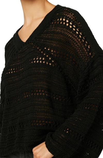 Shop Joe's The Bree Crochet Linen Pullover In Black