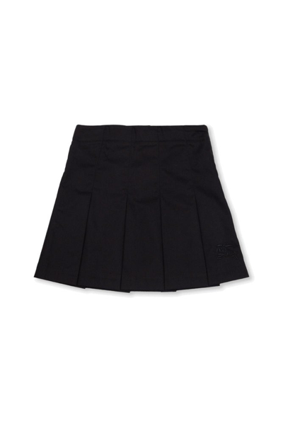 Shop Burberry Kids High Waist Pleated Skirt In Black