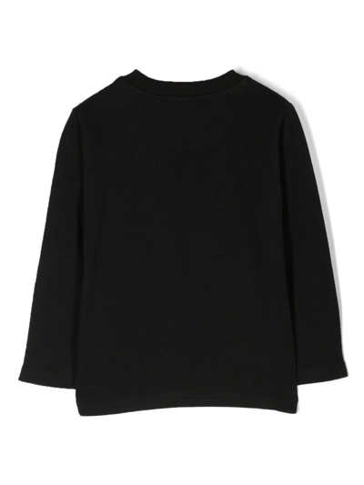 Shop Moschino Leo Teddy-print Cotton Sweatshirt In Black