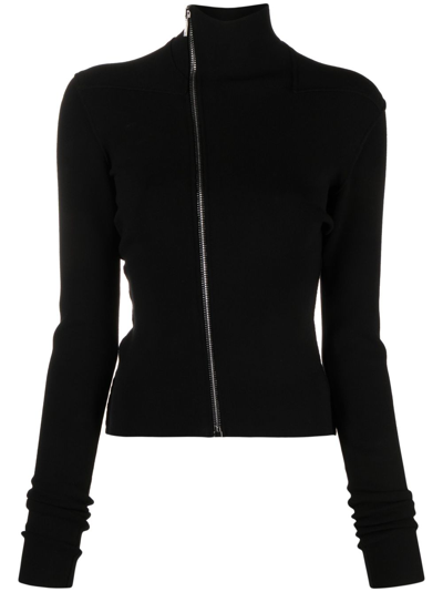 Shop Rick Owens Zip-front High-neck Jacket In Black