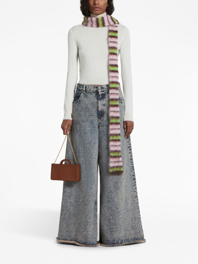 Marni Tropicalia Debossed-logo Leather Bag In Brown