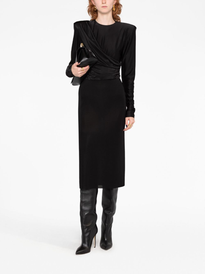 Tom Ford Black Zip Midi Skirt In Black
