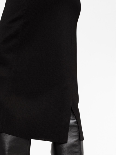 Tom Ford Black Zip Midi Skirt In Black