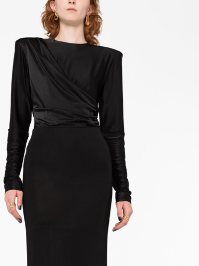 Tom Ford Black Zip Midi Skirt In Black