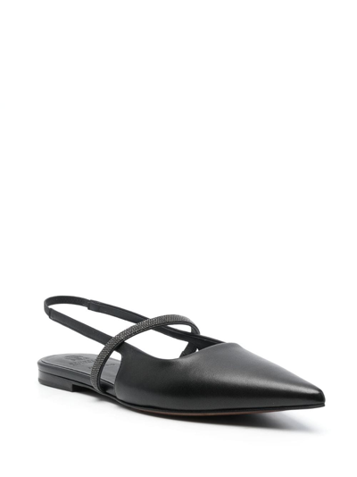Shop Brunello Cucinelli Monili-embellished Ballerina Shoes In Black