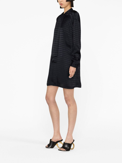 Shop Fabiana Filippi Houndstooth-print Minidress In Blue