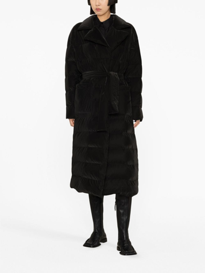 Shop Fabiana Filippi Padded Single-breasted Coat In Black