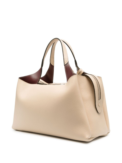 Shop Tod's Medium Boston Leather Tote Bag In Neutrals