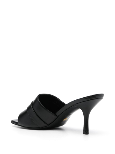 Shop Stuart Weitzman Maverick 75mm Leather Mules In Black