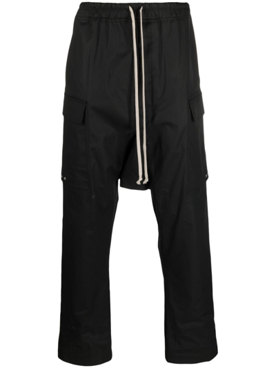 Shop Rick Owens Bela Drop-crotch Trousers In Black