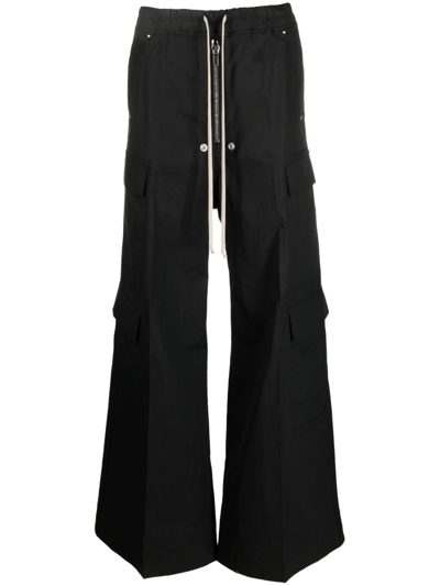 Shop Rick Owens Drawstring Wide-leg Trousers In Black