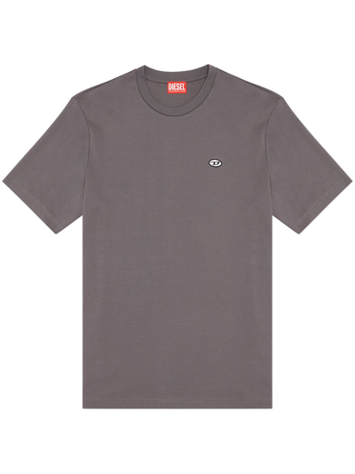 Shop Diesel T-just-doval-pj Cotton T-shirt In Grey