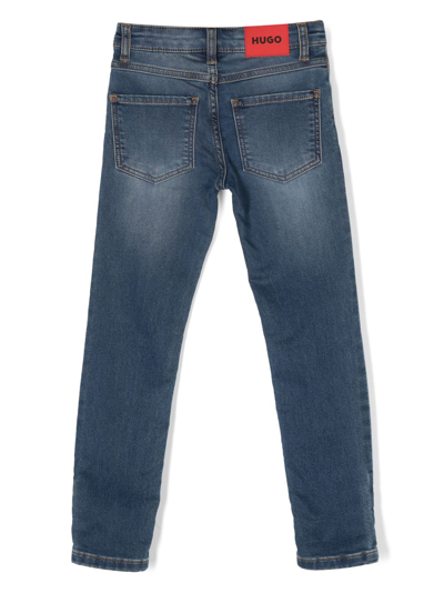 Shop Hugo Straight-leg Mid-rise Jeans In Blue