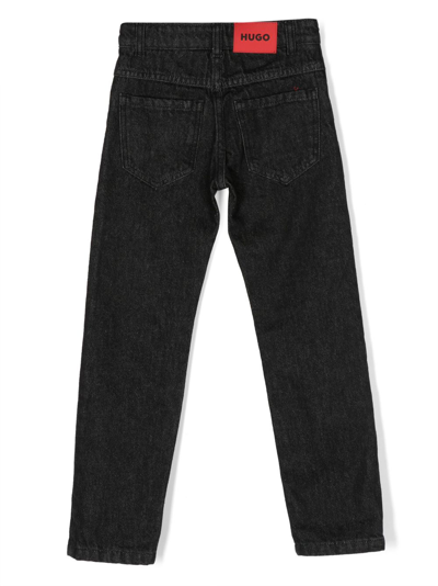 Shop Hugo Straight-leg Cotton Jeans In Black