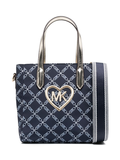 Shop Michael Kors Monogram-print Tote Bag In Blue
